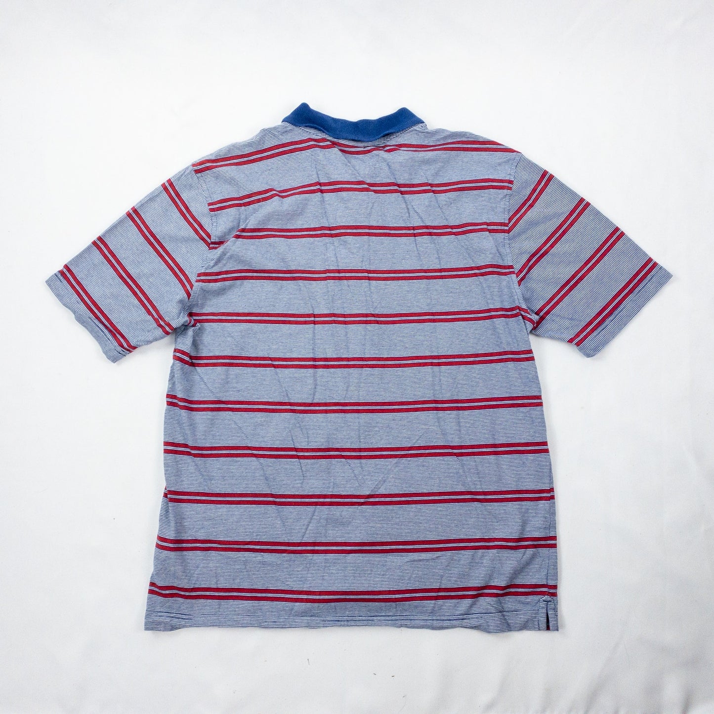 Brooks Brothers Retro Blue Red Striped Polo Shirt Mens Large