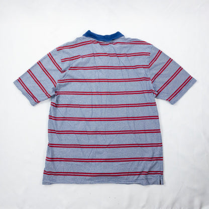Brooks Brothers Retro Blue Red Striped Polo Shirt Mens Large