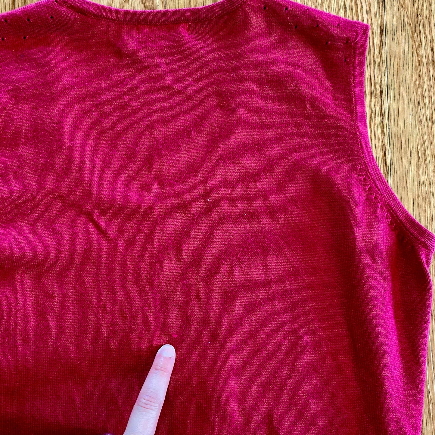 Vintage Green Lamb Y2K Pink & White Sleeveless Tank Top Womens 8 Medium