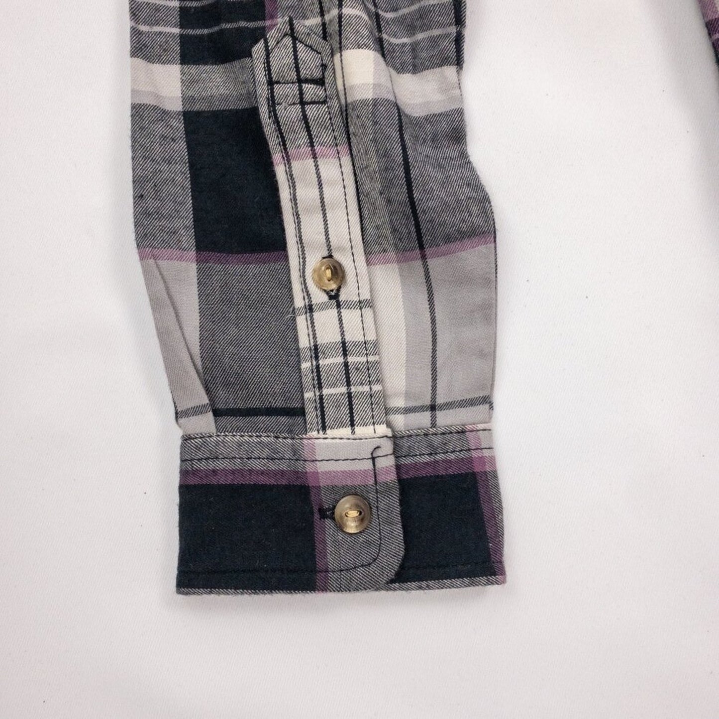 The North Face Berkeley Gray Plaid Organic Cotton Flannel Shirt Womens Medium