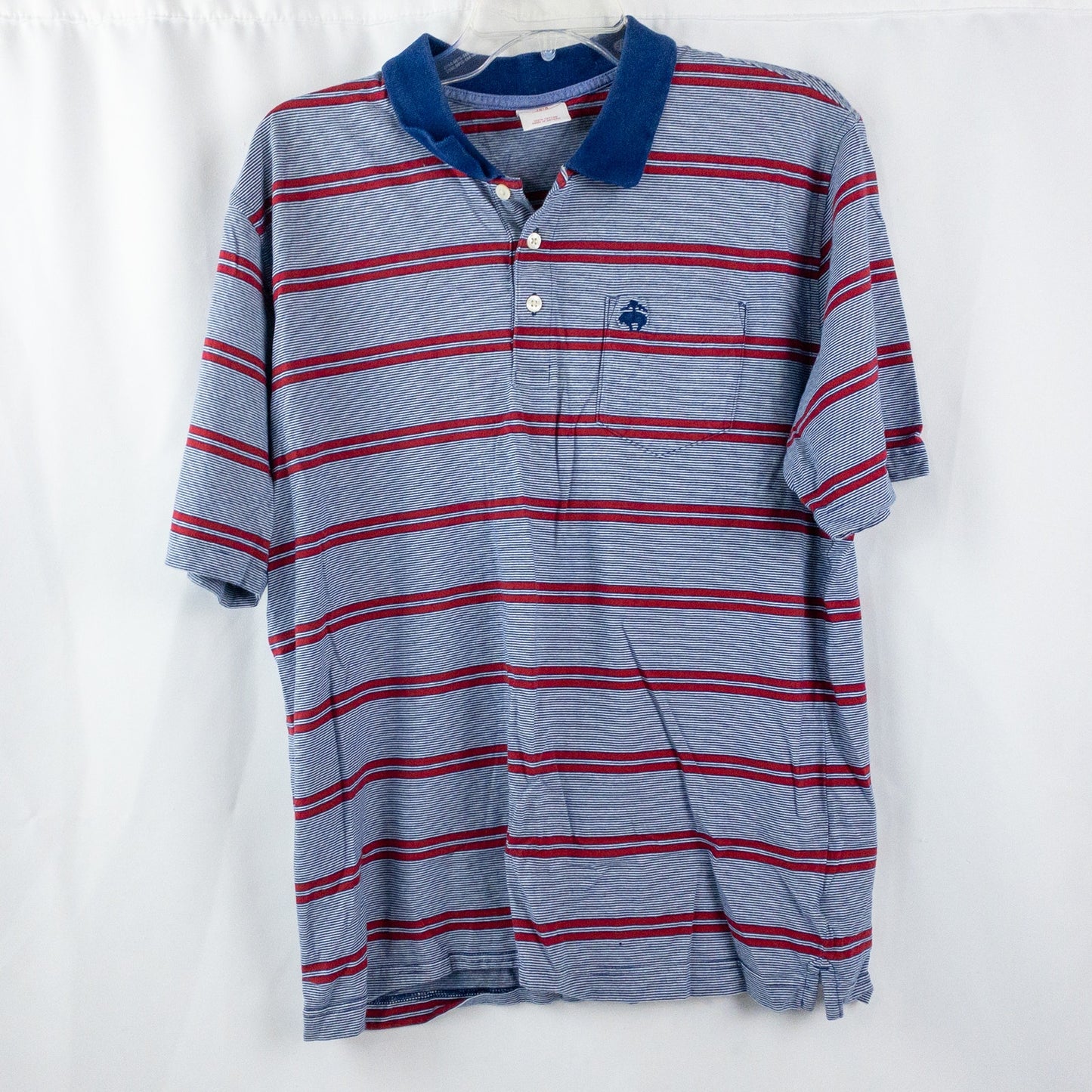 Brooks Brothers Retro Blue Red Striped Polo Shirt Mens Large