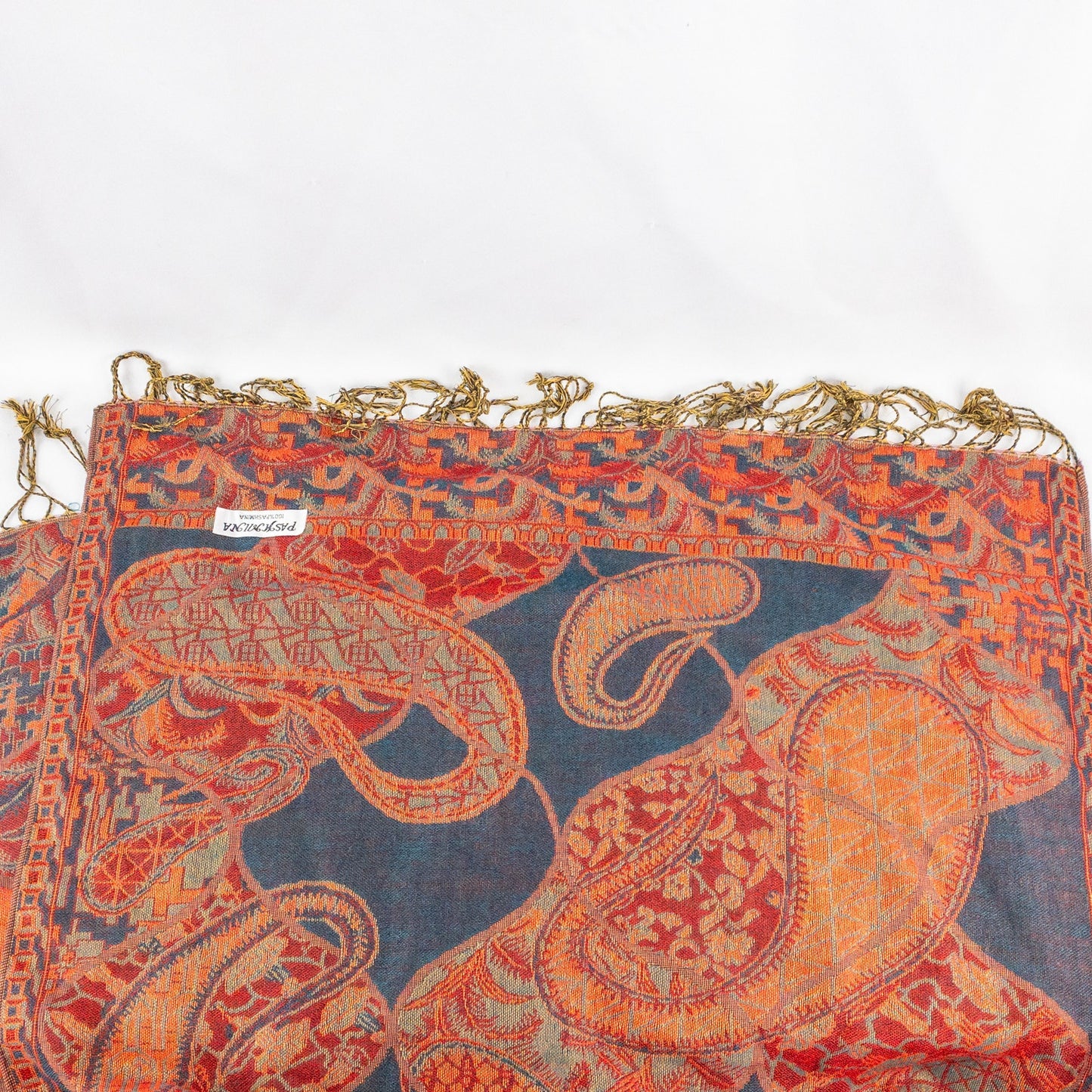 Pashmina Multicolor Red Green Blue Paisley Scarf Womens One Size