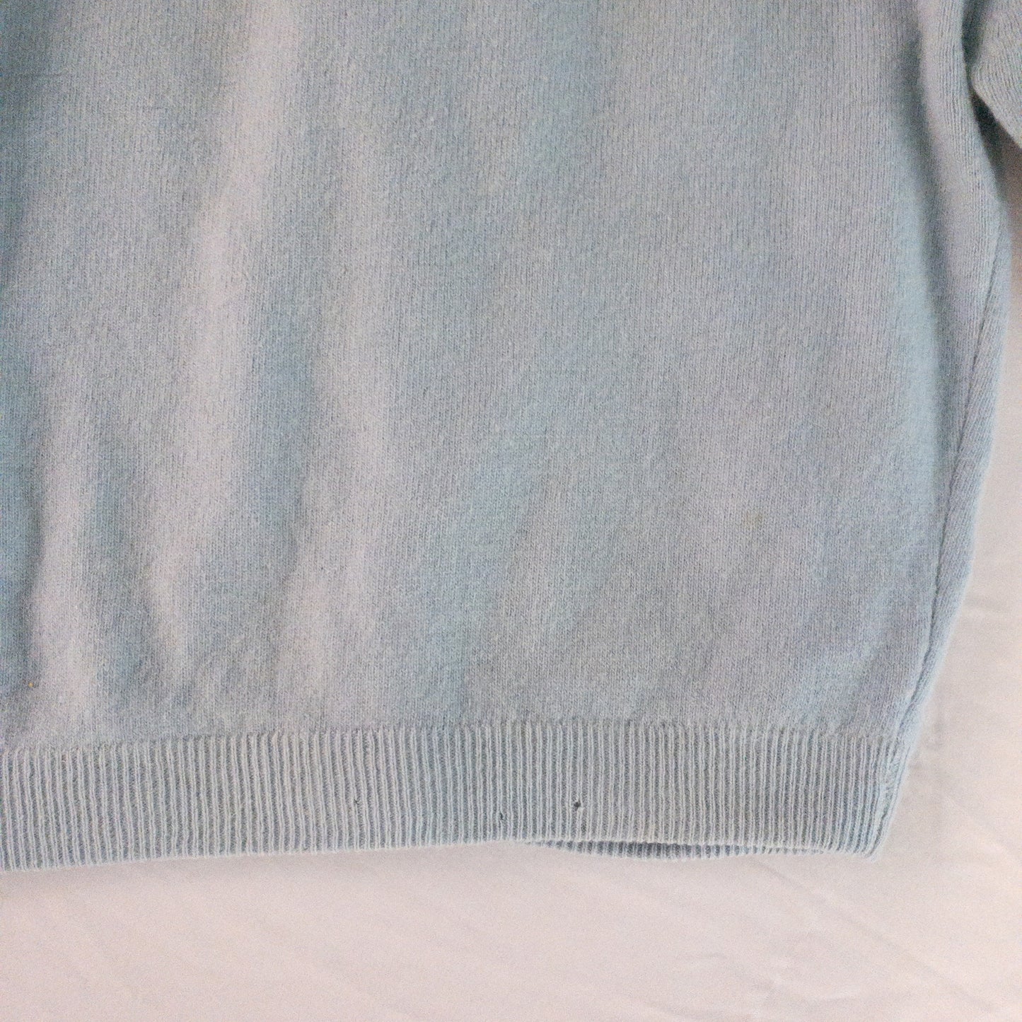 Stewart’s Vintage Pastel Blue Embroidered Rabbit Hair Cardigan Sweater Womens Small