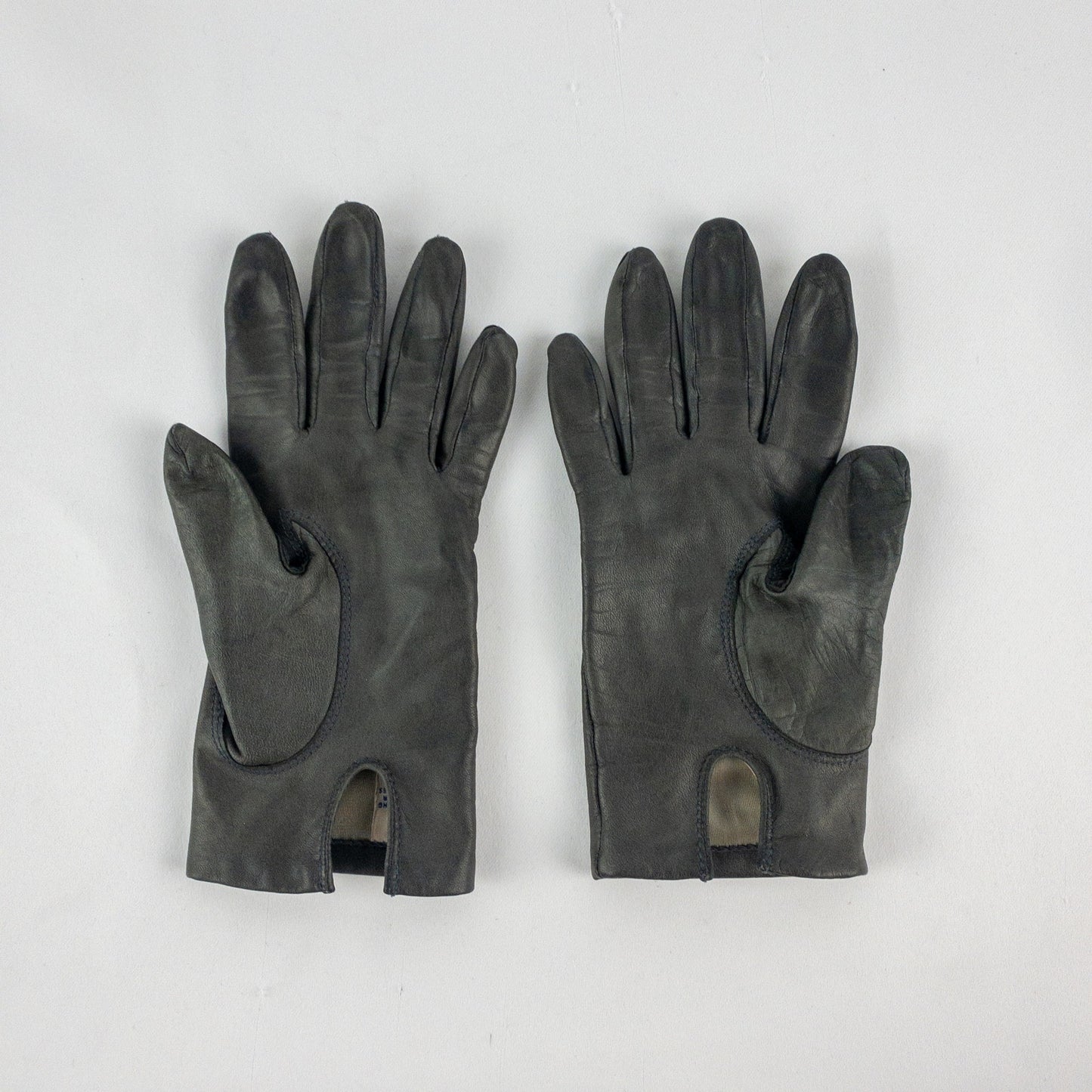 Fownes Vintage Dark Gray Leather Gloves Womens Medium 7