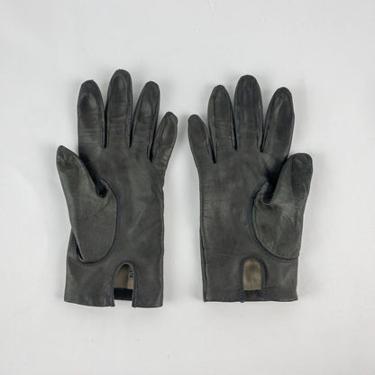 Fownes Vintage Dark Gray Leather Gloves Womens Medium 7