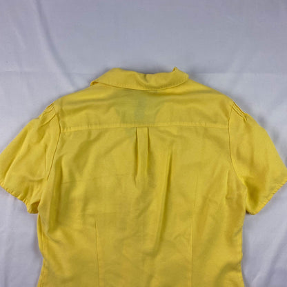 Sag Harbor Vintage Yellow Button Front Blouse Womens Small