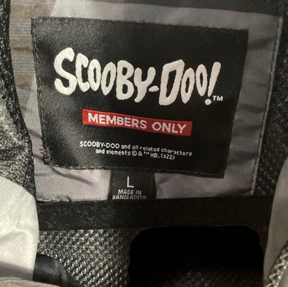 Members Only Scooby-Doo black graphic hooded zip-up jacket with tags showing size large image 3