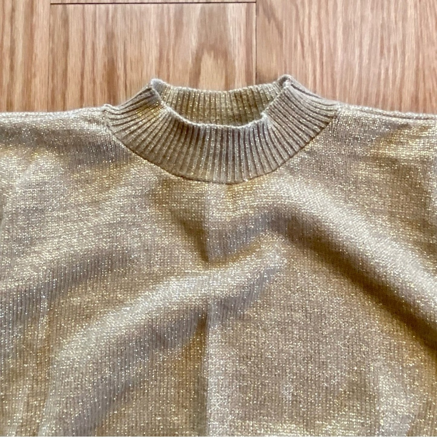 Willow Ridge Vintage Metallic Gold Shirt Cardigan Set Womens Medium