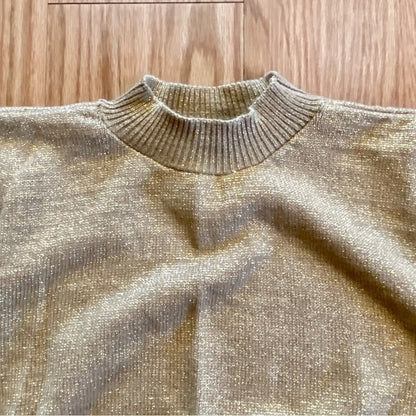 Willow Ridge Vintage Metallic Gold Shirt Cardigan Set Womens Medium