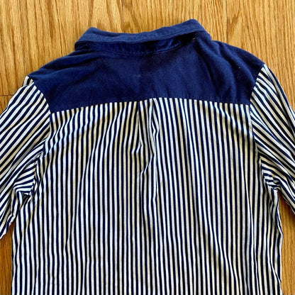 Simply Vera Striped Blue White Button-up Mini Lounge Dress Womens Medium