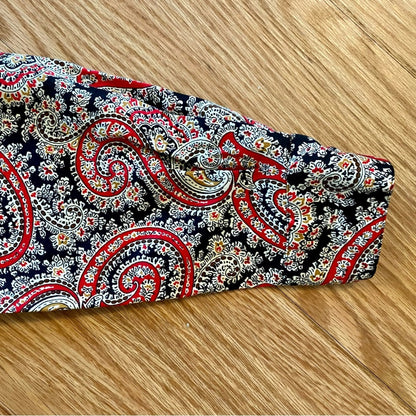 Attache Herman Geist Vintage Red Paisley Maximalist Blouse Womens 8 Medium