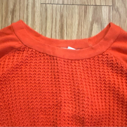Forever 21 Orange Woven Knit Cotton Sweater Womens Medium