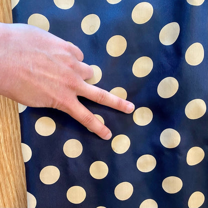 Vintage 1950s Blue Polka Dot Bow Midi Pin-up Dress Womens 0 XSmall