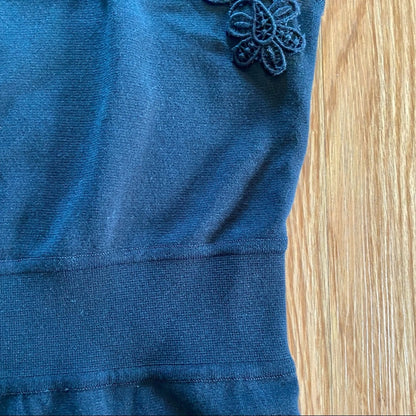 Giambattista Valli Black Italian Lace Knit Sheath Dress US Womens 10