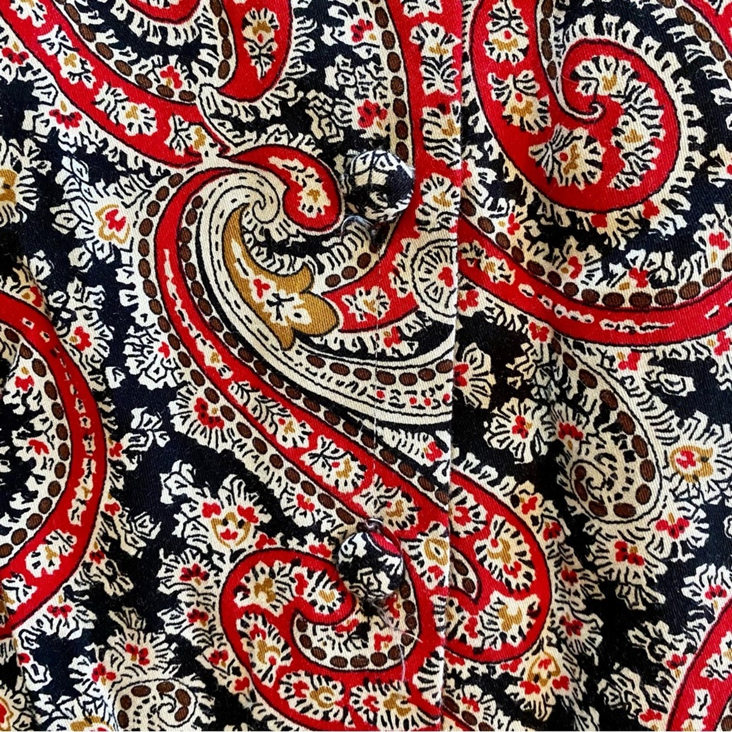 Attache Herman Geist Vintage Red Paisley Maximalist Blouse Womens 8 Medium