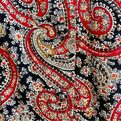Attache Herman Geist Vintage Red Paisley Maximalist Blouse Womens 8 Medium