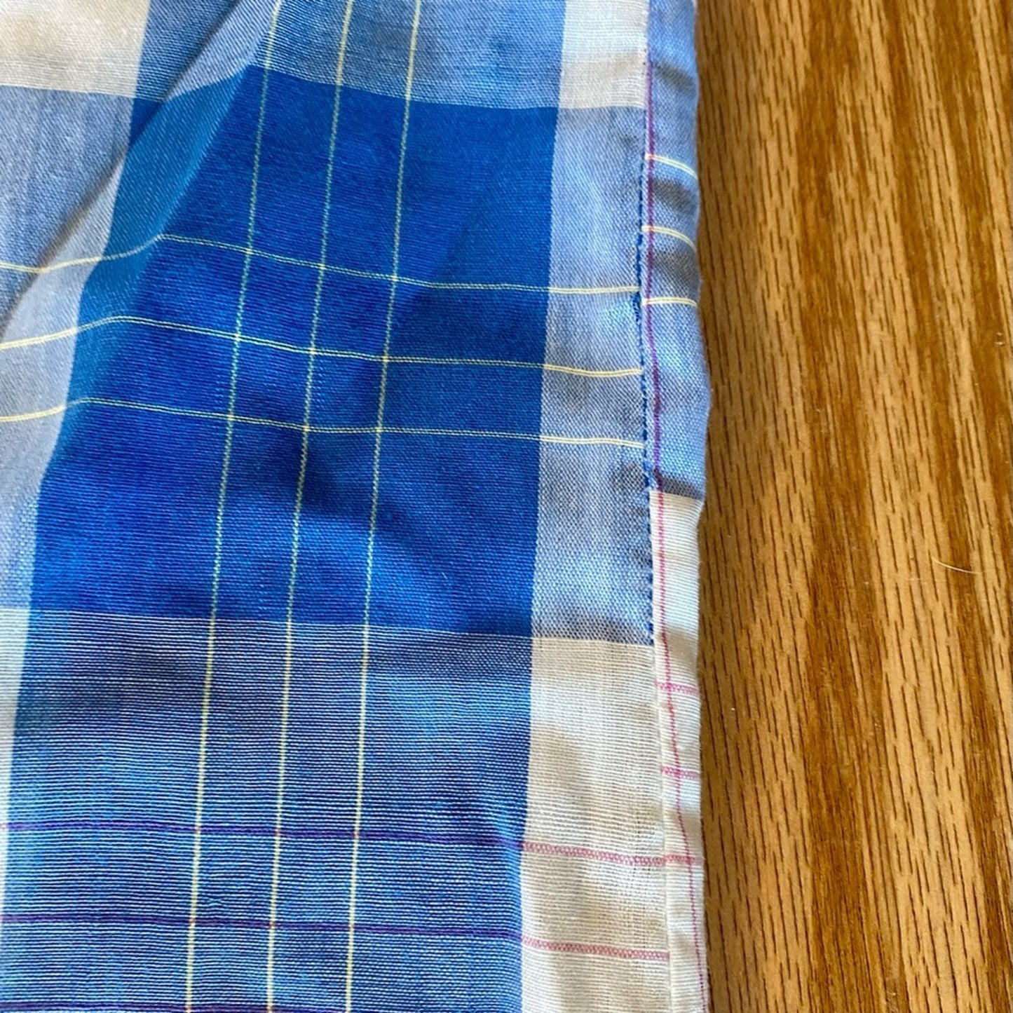 Wedgefield Vintage Blue Plaid Short Sleeve Button-down Shirt Mens Large