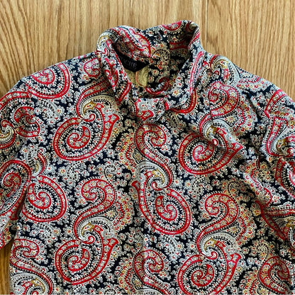 Attache Herman Geist Vintage Red Paisley Maximalist Blouse Womens 8 Medium