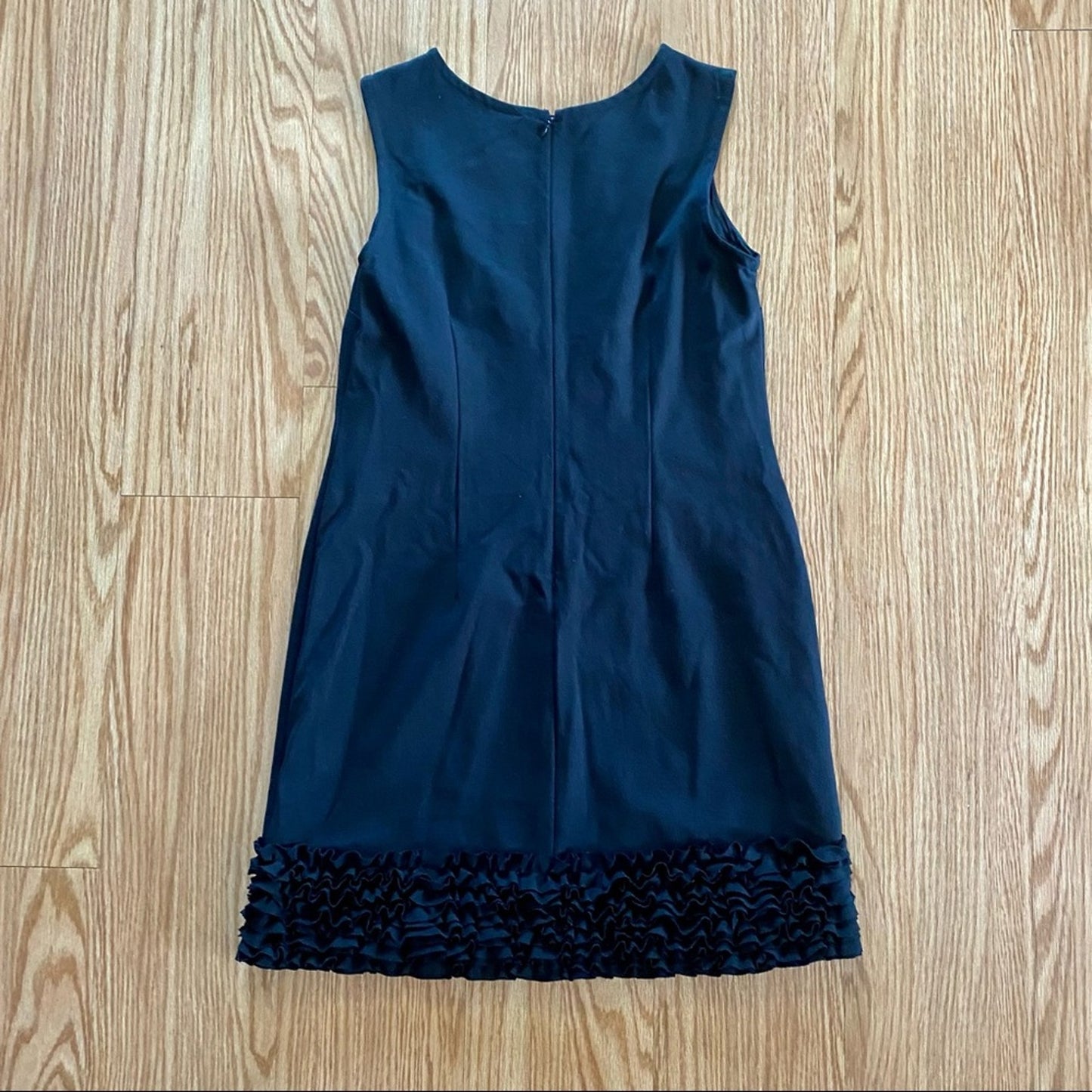 Taylor Black Ruffle A-Line Midi Dress Womens 12
