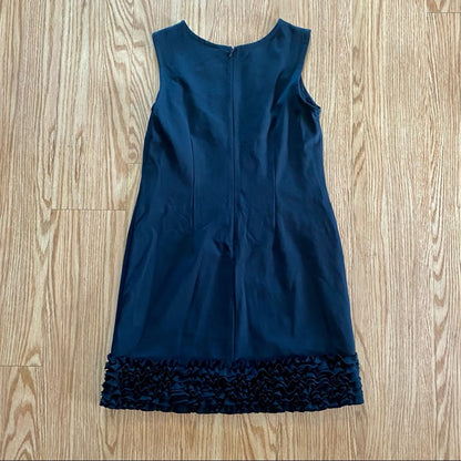 Taylor Black Ruffle A-Line Midi Dress Womens 12