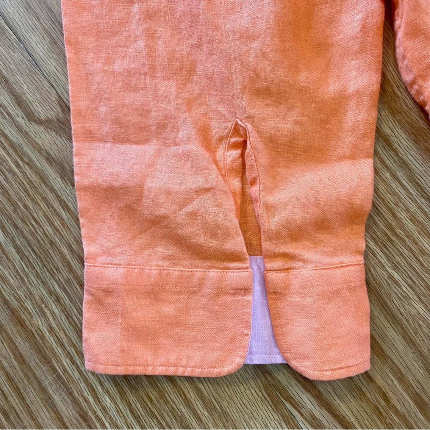 Lauren Ralph Lauren Orange Linen Button-up Shirt Top Blouse Womens 1x Plus Size