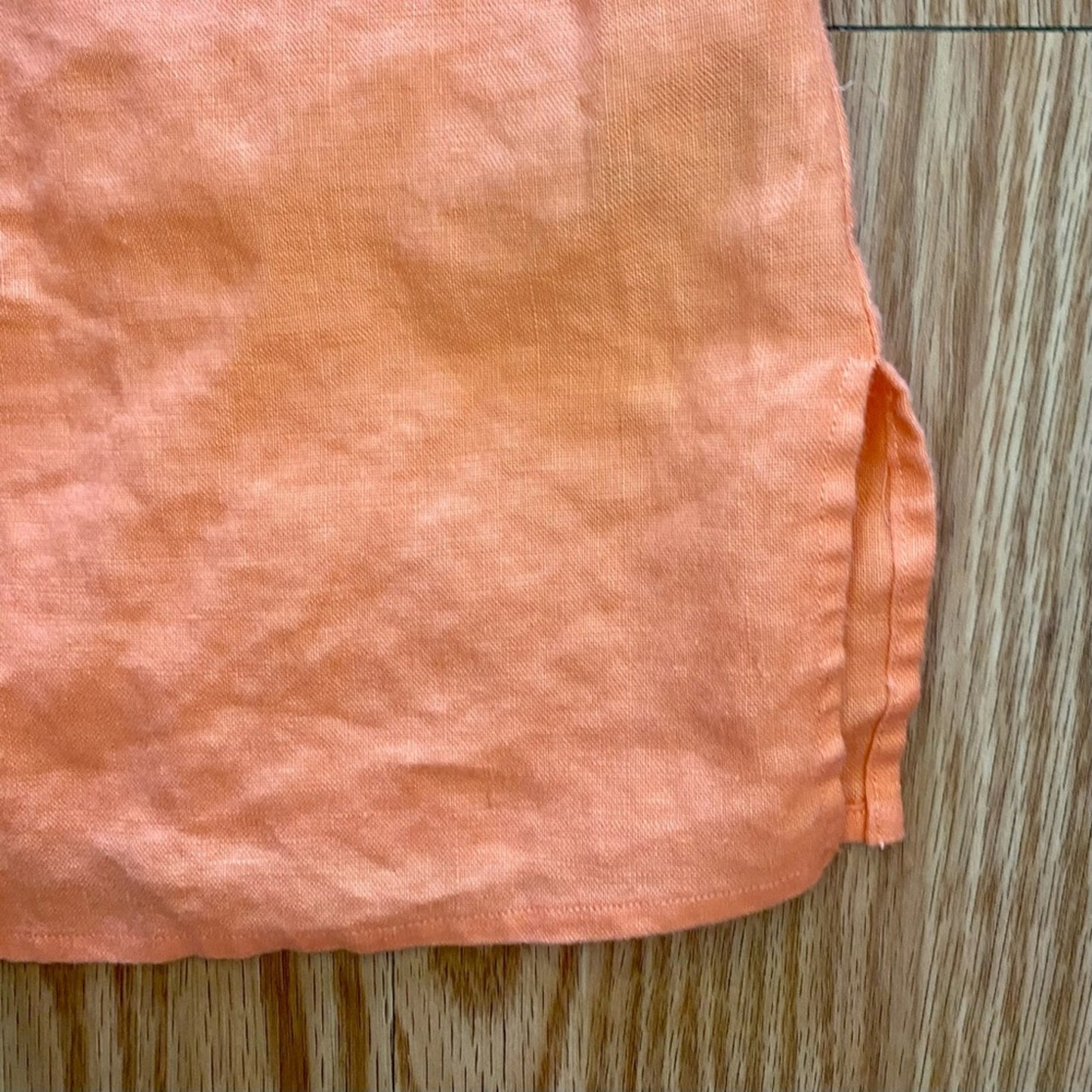 Lauren Ralph Lauren Orange Linen Button-up Shirt Top Blouse Womens 1x Plus Size