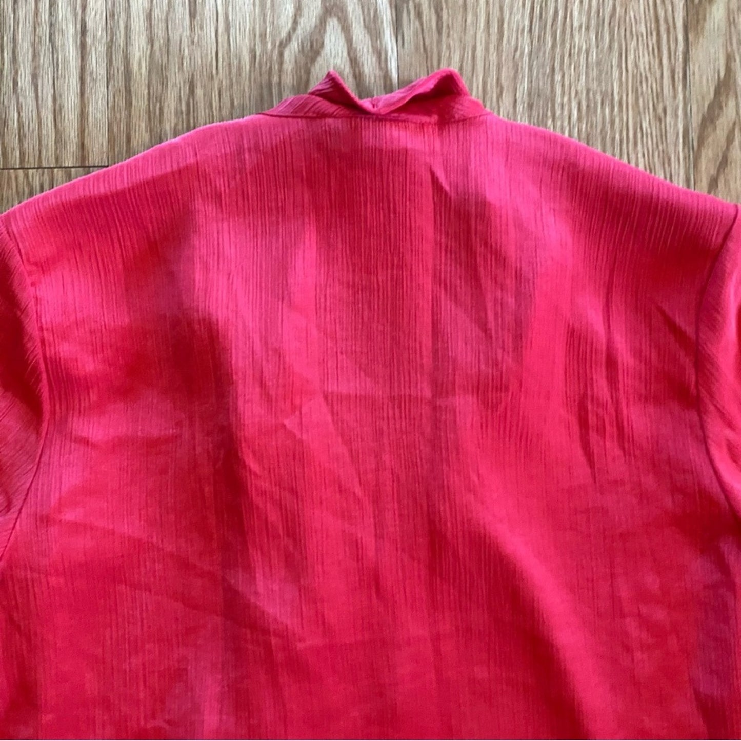 Laura & Jayne Vintage Red Shawl Collar Blouse Shirt Womens 14 Large