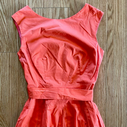Shoshanna Designer Fit & Flare Pink Midi Party Dress Womens 10