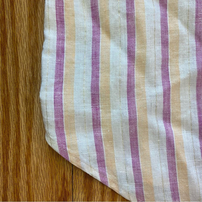 Chicos Striped Pink Orange Linen Button-up Shirt Top Womens XLarge 16/18