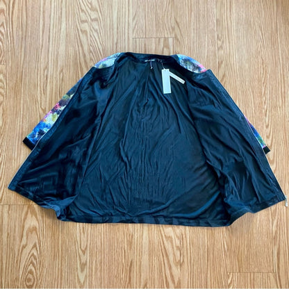 Michael Simon Multicolor Sequin Purple Bomber Jacket Shacket Womens 1X Plus