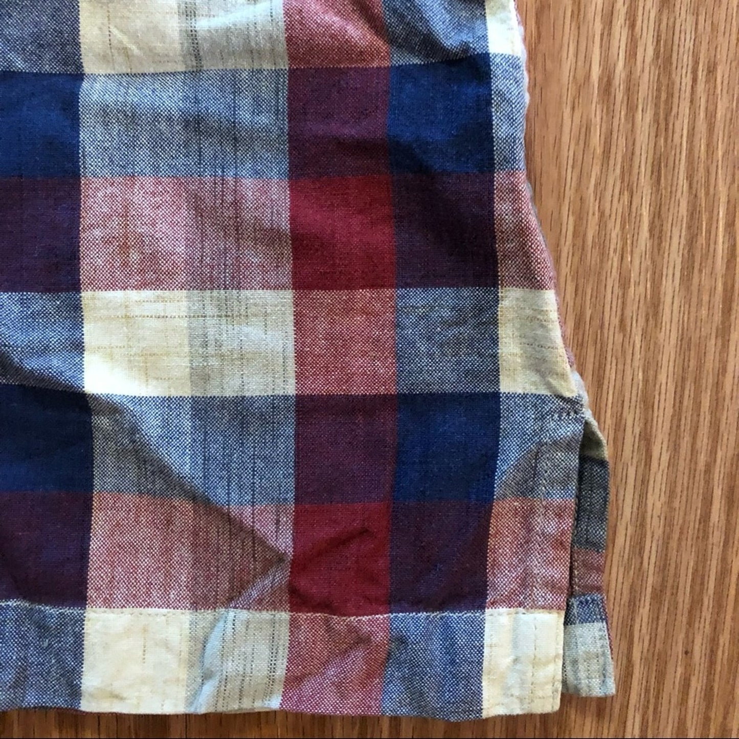 Angelique Vintage Red Striped Plaid Flannel Button-up Shirt Womens Medium
