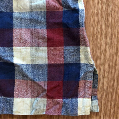 Angelique Vintage Red Striped Plaid Flannel Button-up Shirt Womens Medium