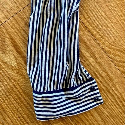 Simply Vera Striped Blue White Button-up Mini Lounge Dress Womens Medium