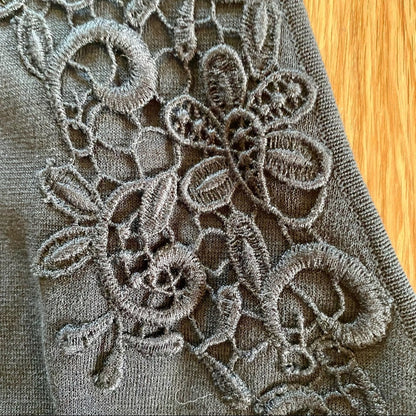 Giambattista Valli Black Italian Lace Knit Sheath Dress US Womens 10