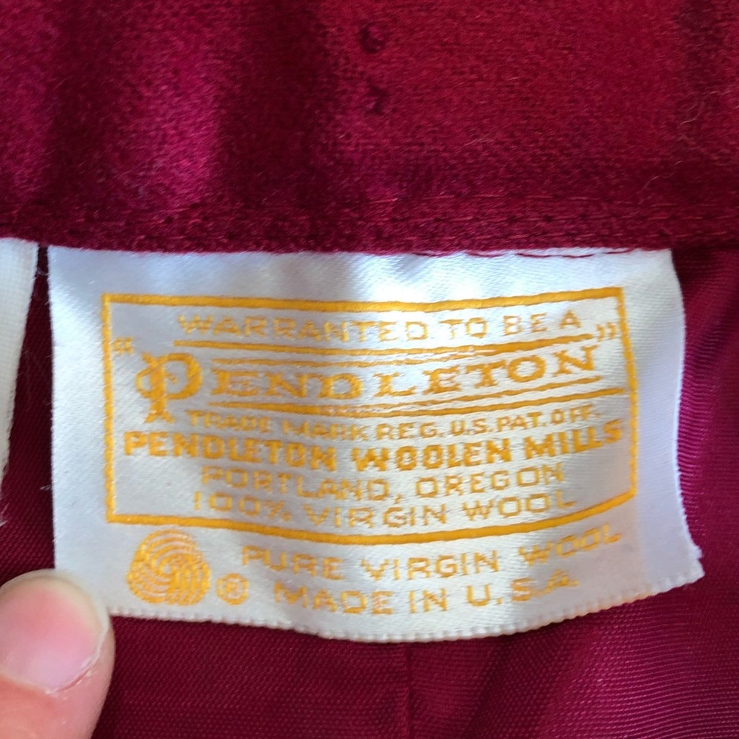 Pendleton Vintage Wool Red Burgundy Midi Pencil Skirt Womens 4
