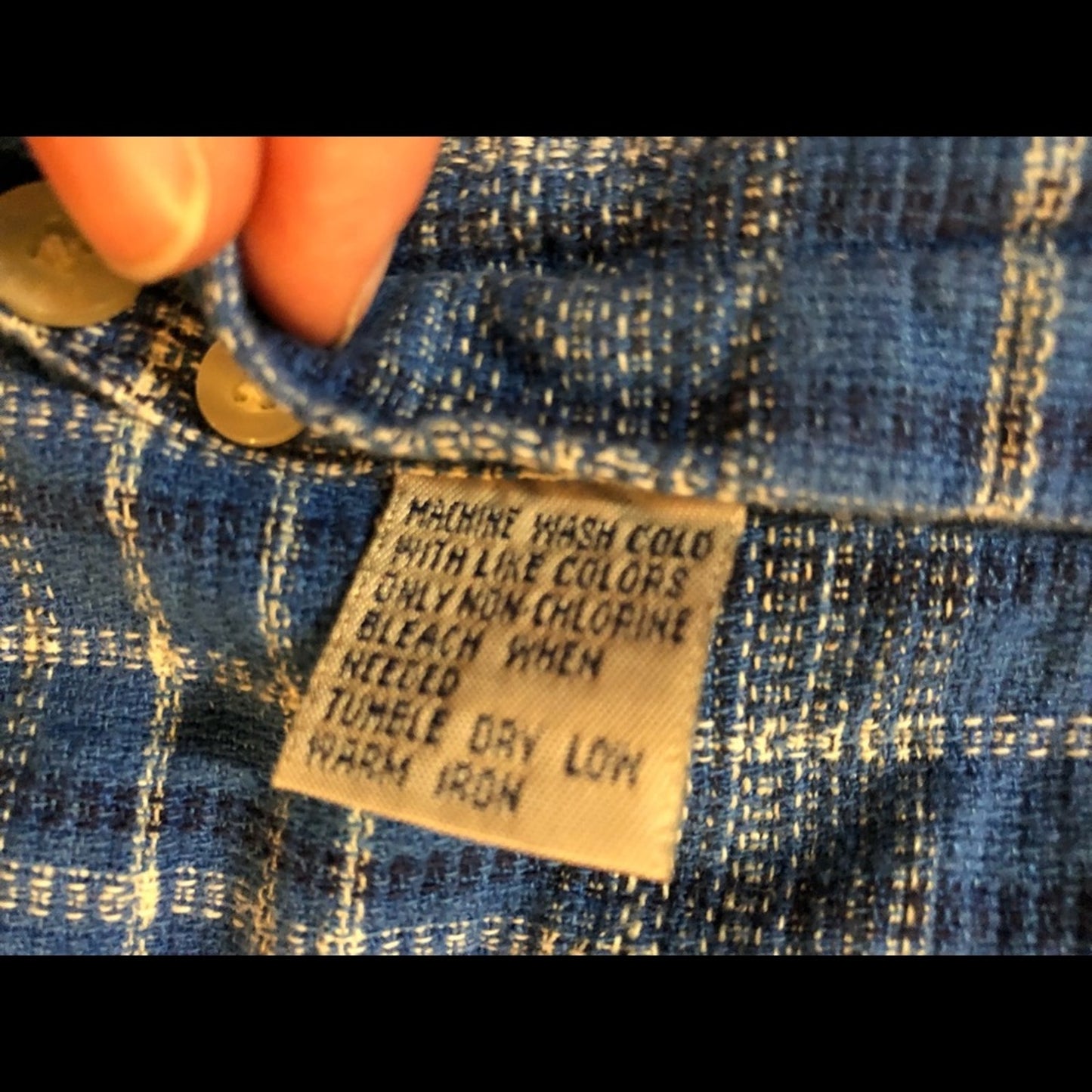Arnold Palmer Sportswear Vintage Blue Plaid Linen Golf Shirt Mens XLarge
