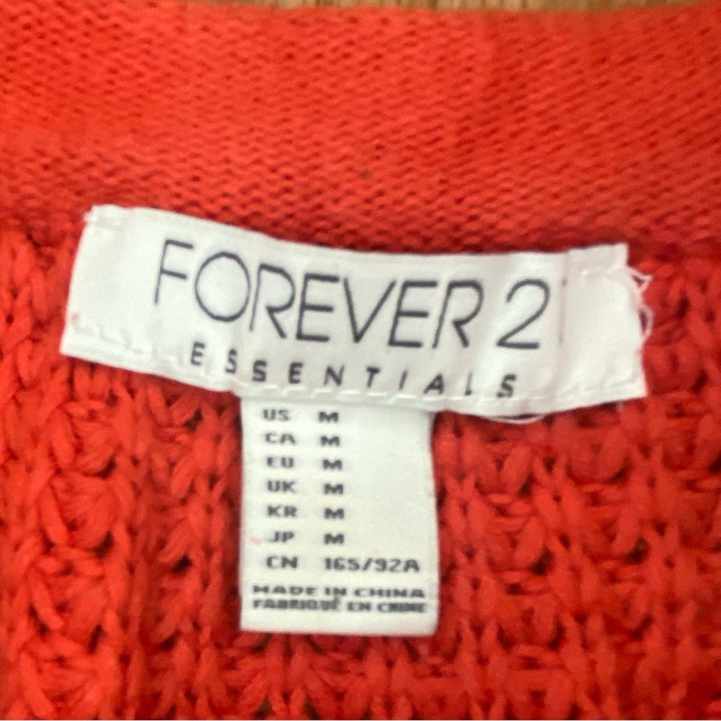 Forever 21 Orange Woven Knit Cotton Sweater Womens Medium