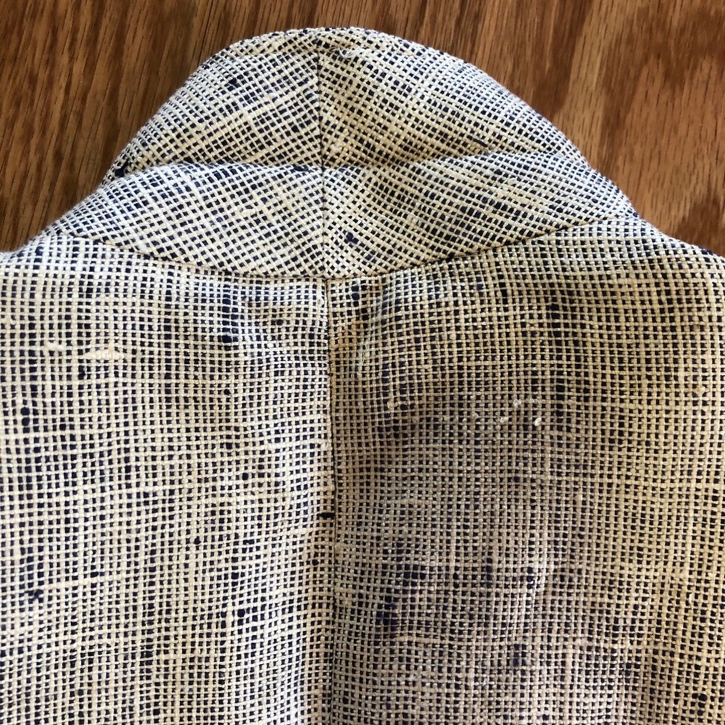 Clare Joseph Vintage Blue White Textured Blazer Womens 4 Small