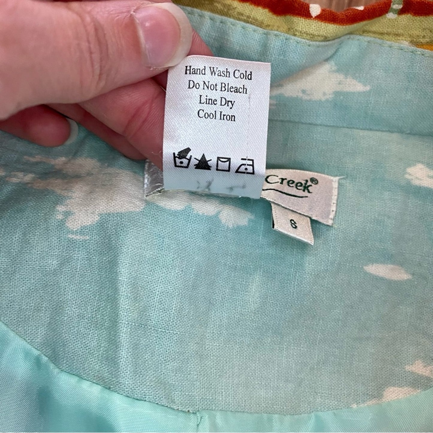 Coldwater Creek Villa Cityscape Blue Retro Linen Jacket Shacket Womens Small