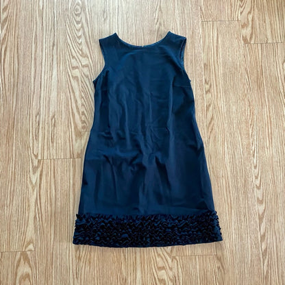Taylor Black Ruffle A-Line Midi Dress Womens 12