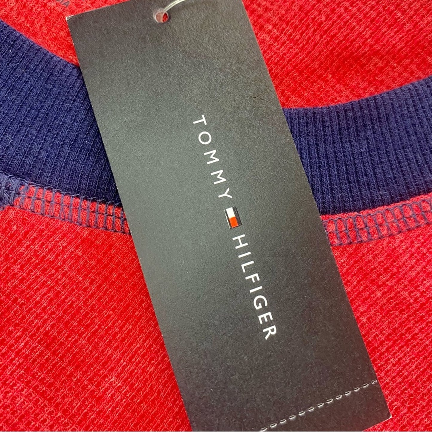 Tommy Hilfiger 1985 NYC Red Blue Thermal Shirt Top Womens Medium
