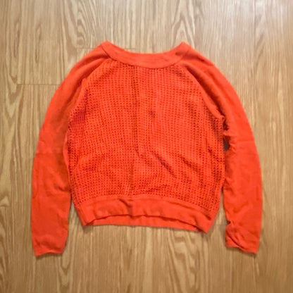 Forever 21 Orange Woven Knit Cotton Sweater Womens Medium