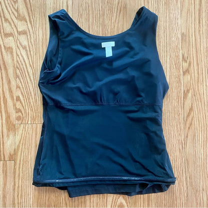 Chicos Basic Black Two Layer Tank Top Womens 1 Medium