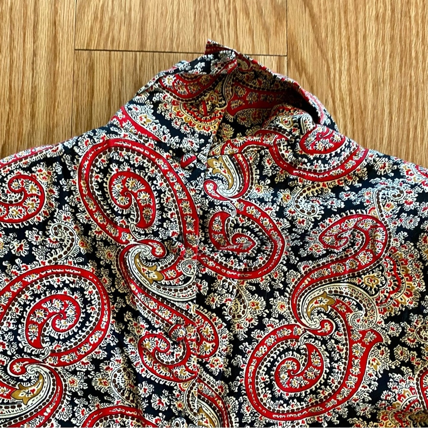 Attache Herman Geist Vintage Red Paisley Maximalist Blouse Womens 8 Medium