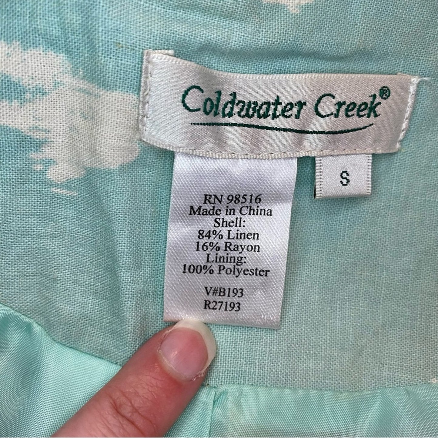 Coldwater Creek Villa Cityscape Blue Retro Linen Jacket Shacket Womens Small