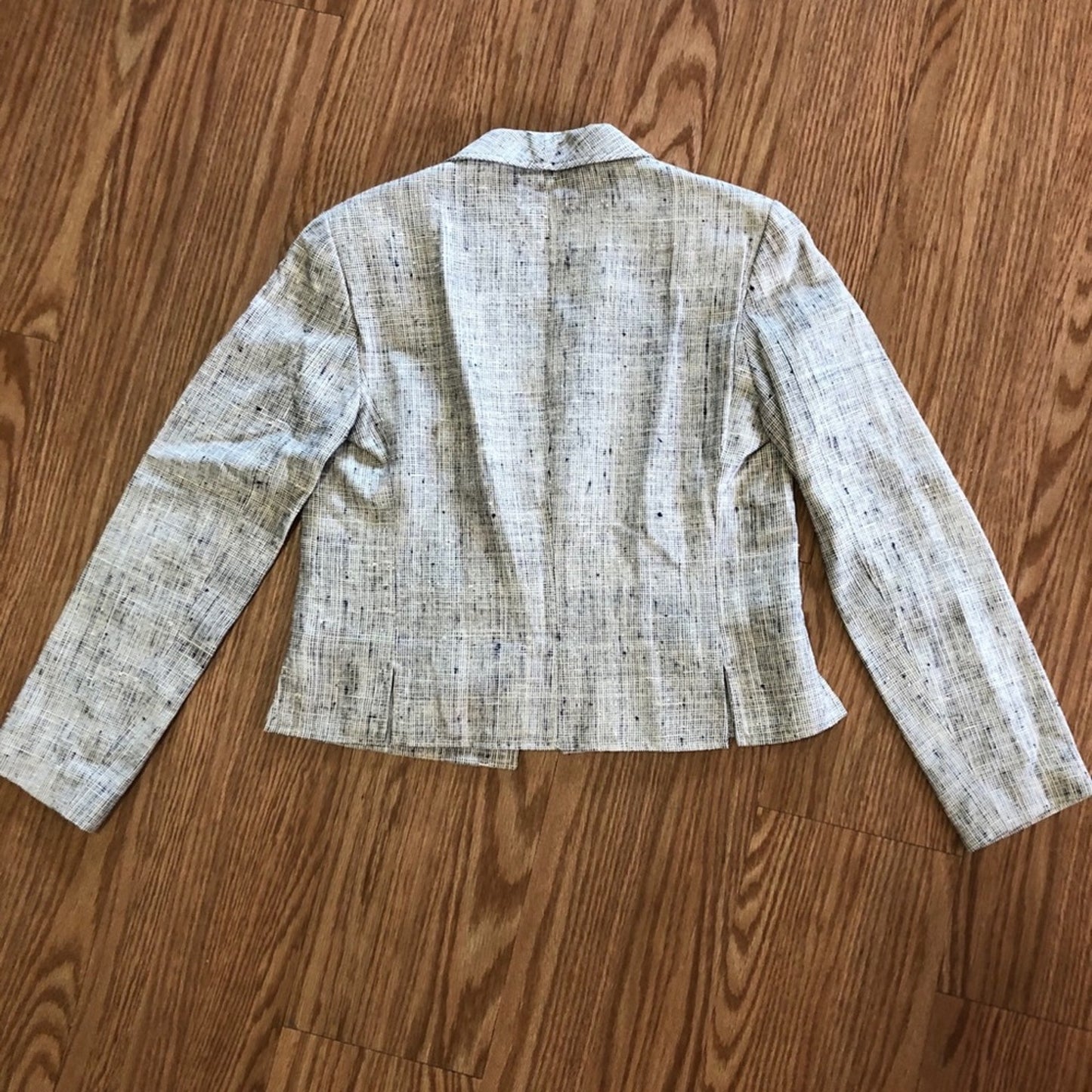 Clare Joseph Vintage Blue White Textured Blazer Womens 4 Small