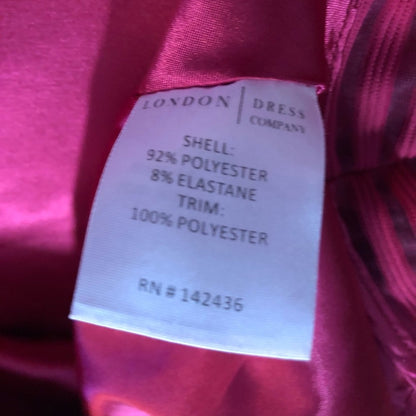 London Dress Pink Sheer Stripe Dress Womens 8 Medium