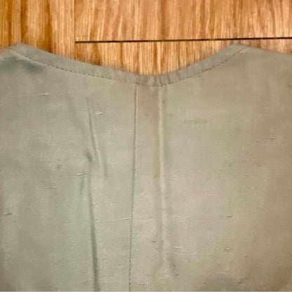 Vintage Tan Silk Structured Short Sleeve Blazer Jacket Womens Small