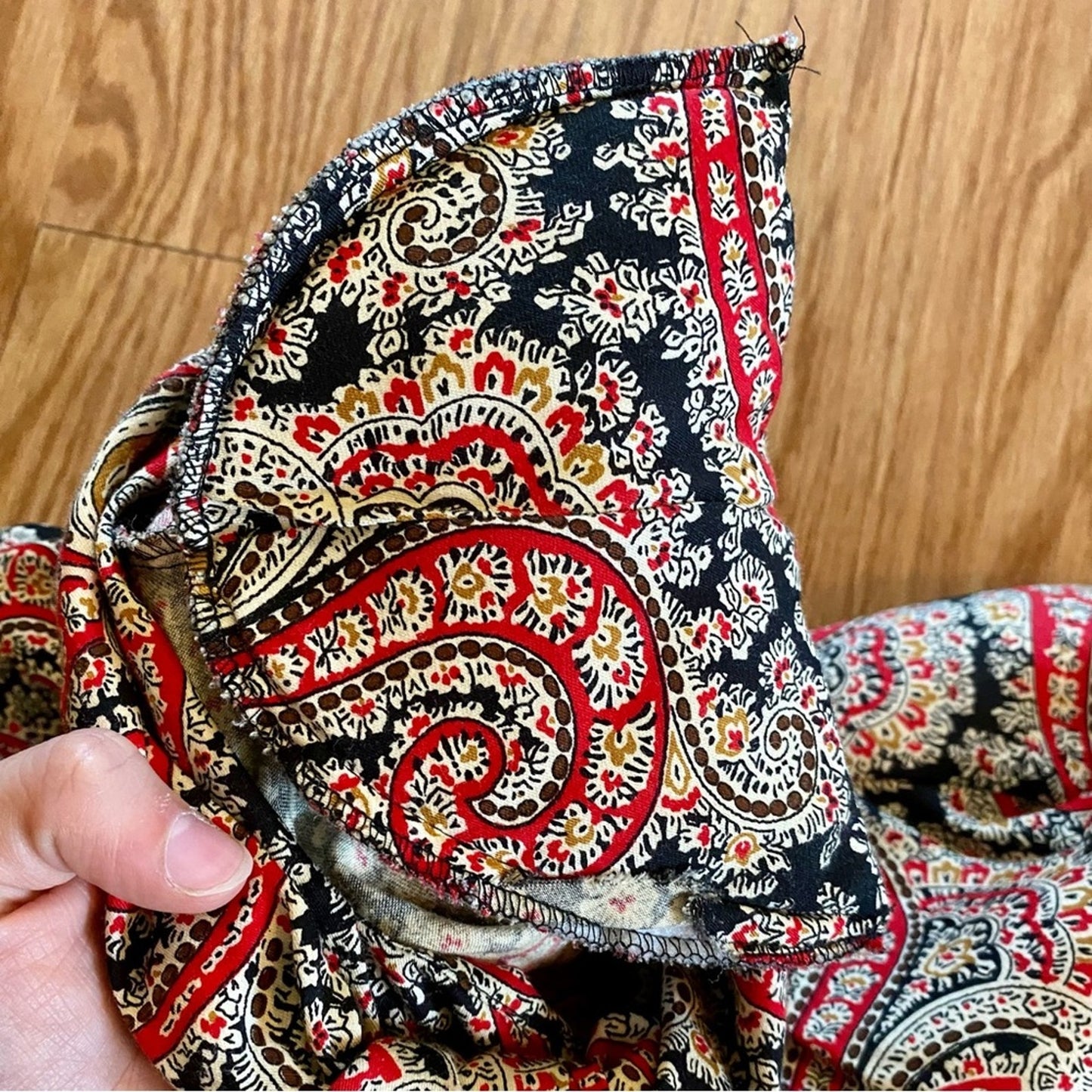 Attache Herman Geist Vintage Red Paisley Maximalist Blouse Womens 8 Medium