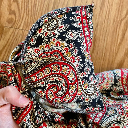 Attache Herman Geist Vintage Red Paisley Maximalist Blouse Womens 8 Medium